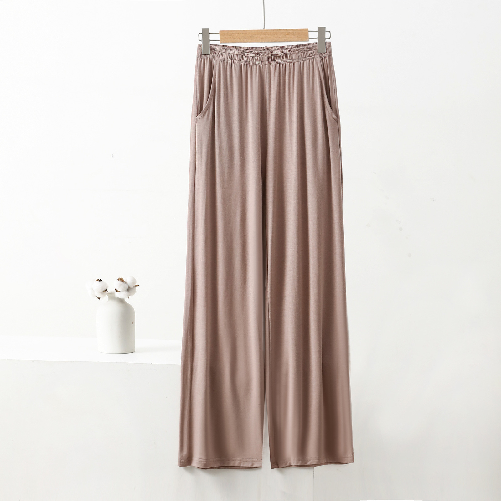 Women's Sleepwear Modal Cotton Home Pants with Pocket for Women's Spring and Summer 8xl Loose Casual Wear Thin Wide Leg Pajamas Pants 231026