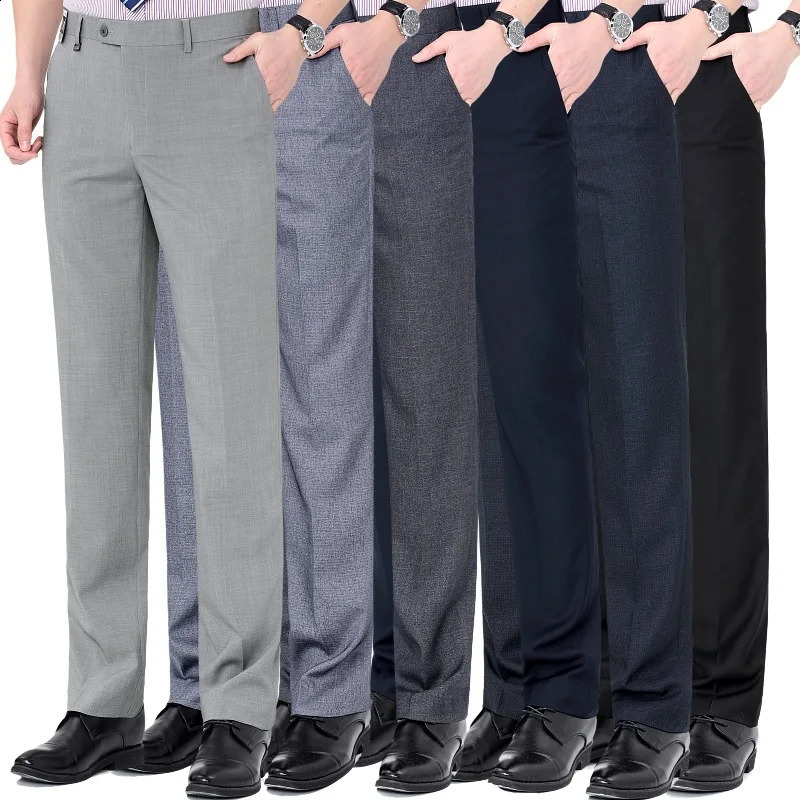 Highend Mens Wool Pants Blend Thin Fabric for SummerBusiness Formal Dress PantsWool Trousers y260618 - view 3