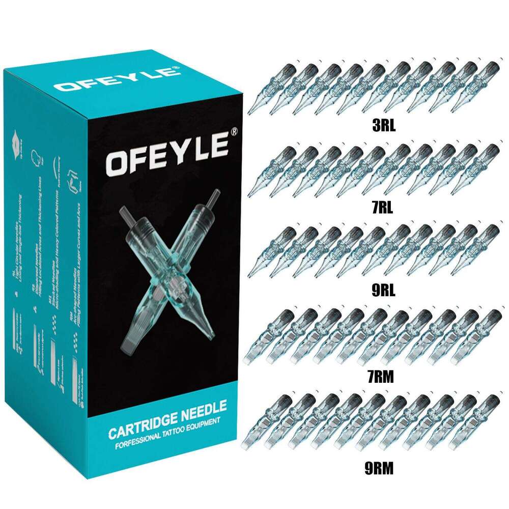 50pcs Liqi Mixed Disposable Tattoo Needles Sterile Cartridge Needles for Tattoo Machine Permanent Makeup Microblading Professional Body Art Supplies B