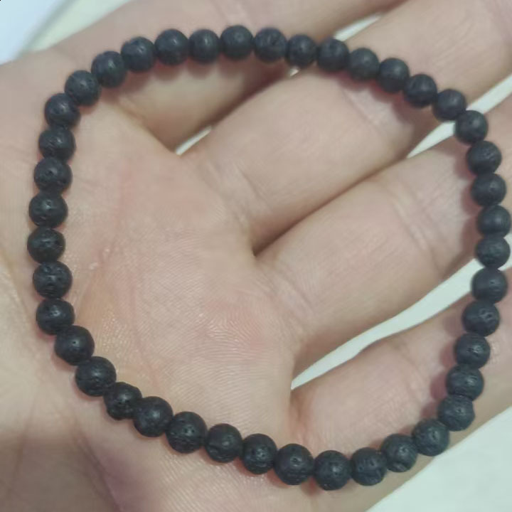 accessory 4MM weathered agate tiger eye stone and volcanic beaded bracelet with a unique fresh style 241010