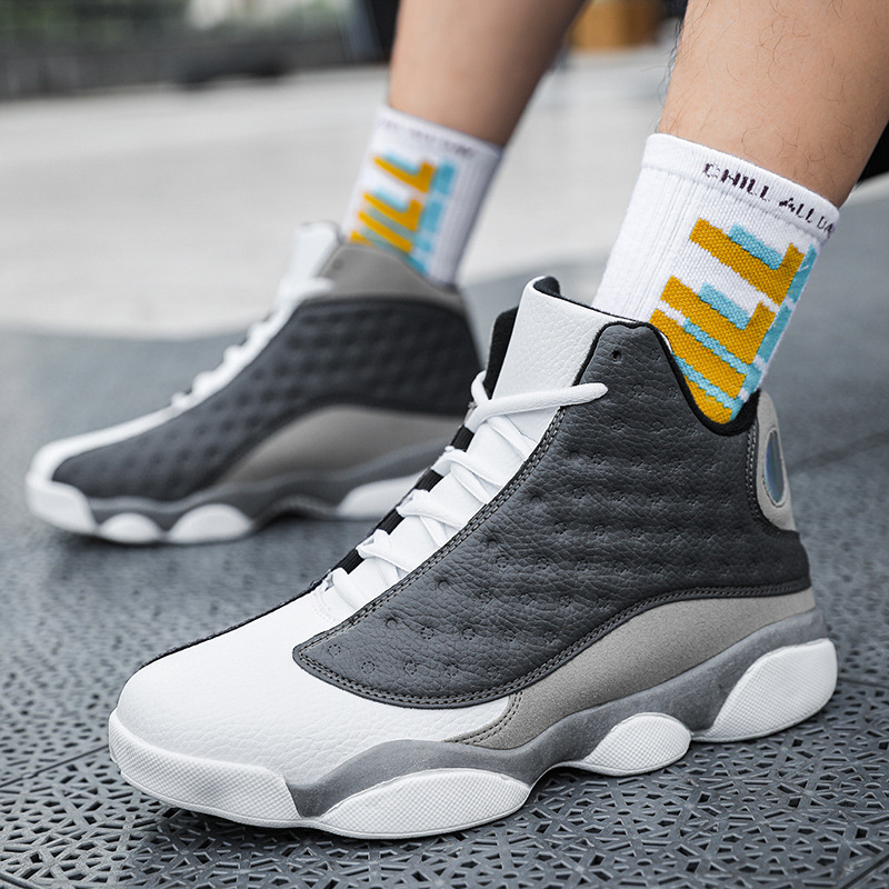 Free shipping luxury Mens High-Top Basketball Shoes Black White Non-Slip Athletic Sneakers Breathable Cushioning Sport Shoes Training & Daily Wear hot