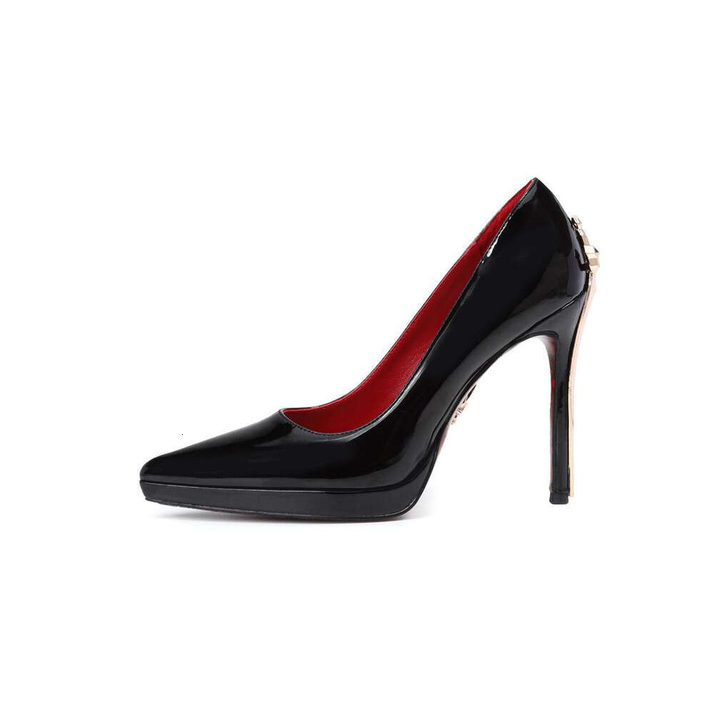 Metal Thin Heels Comfortable Genuine Printed Red Sole Pointed Toe S High End Leather Single Shoes For Women MOJIDASHU - view 6