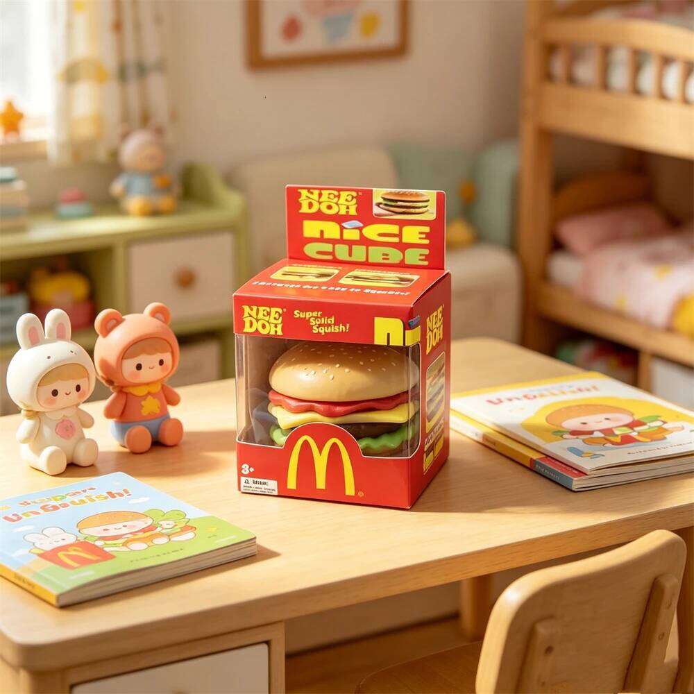 McDonald's Style Burger Squishy - NeeDoh Super Soft Squeeze Fidget Toy Anxiety Relief, Creative Sensory Stress Ball Gift W260529 - view 4