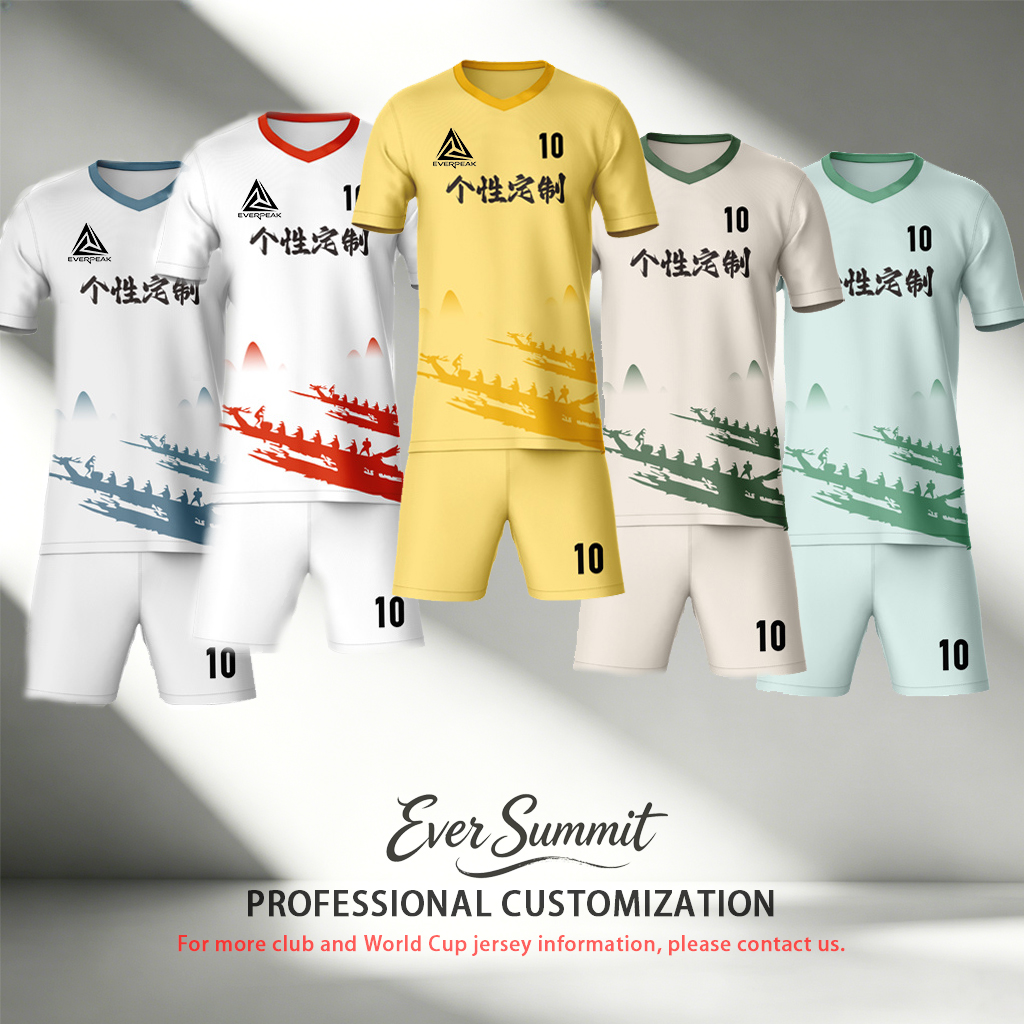 Custom White Dragon Boat Soccer Uniform Quick Dry Breathable Football Jersey and Shorts Kit Personalized Sportswear for Adult Youth Training Matches - view 1