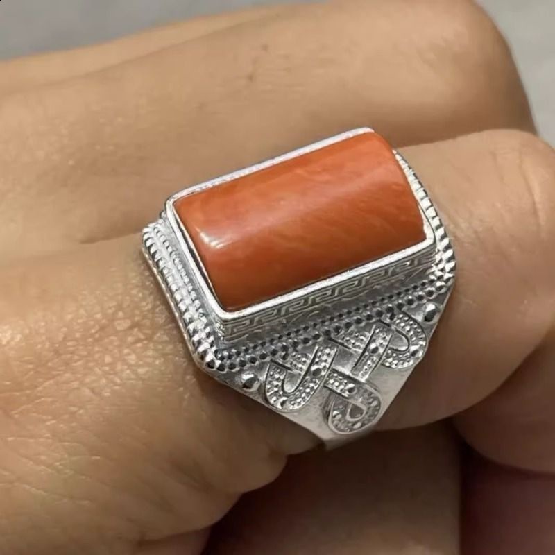 Mongolian element pure 925 sterling silver Mongolian ring mens ring pure silver Mongolian silver ring adjustable silver jewelry Tibetan style element 