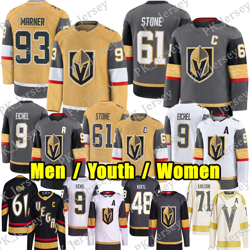 93 Mitchell Marner vegas hockey jersey 61 Mark Stone Jack Eichel Ilya Samsonov Dorofeyev William Karlsson Tomas Hertl Reilly Smith golden knights Adin