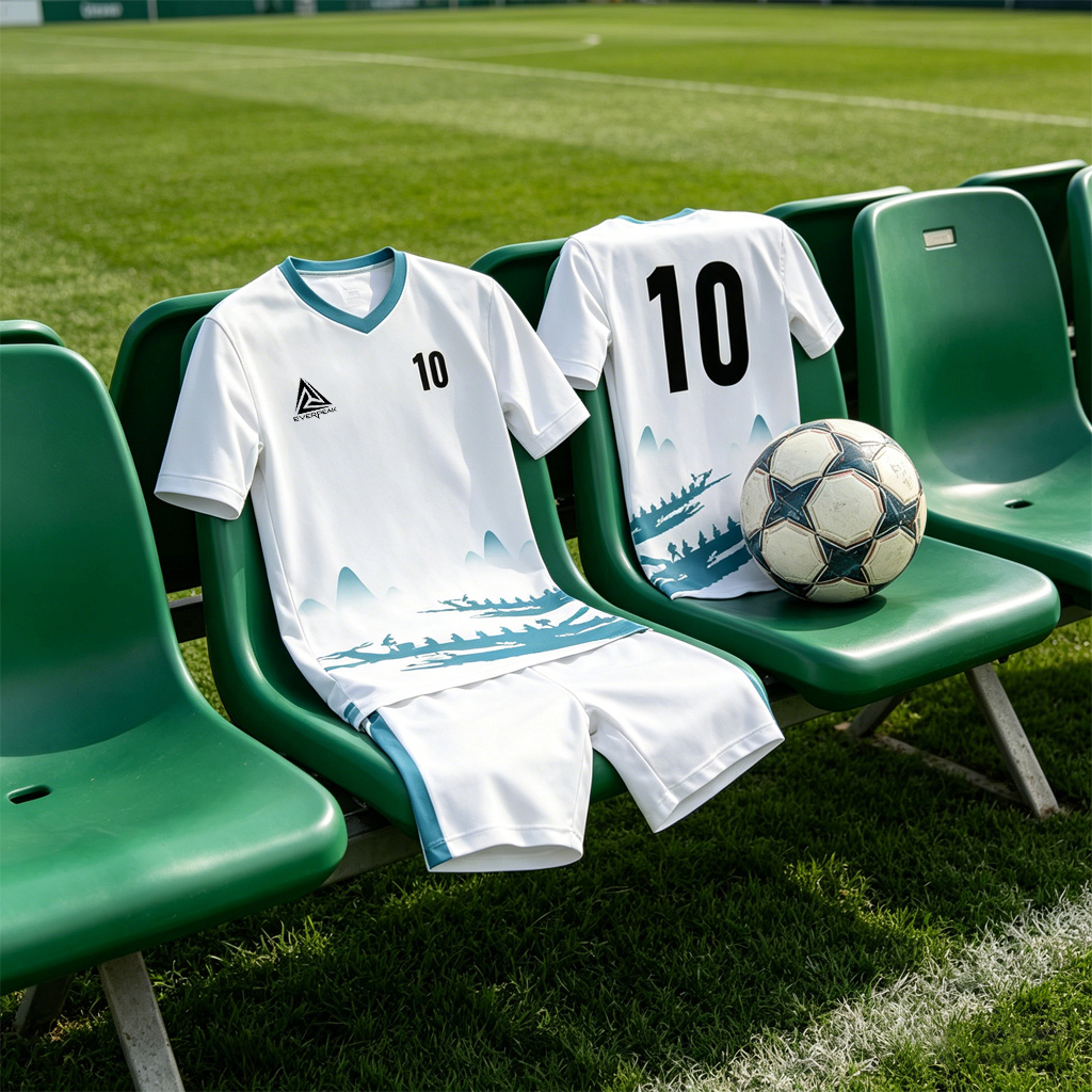 Custom White Dragon Boat Soccer Uniform Quick Dry Breathable Football Jersey and Shorts Kit Personalized Sportswear for Adult Youth Training Matches - view 3