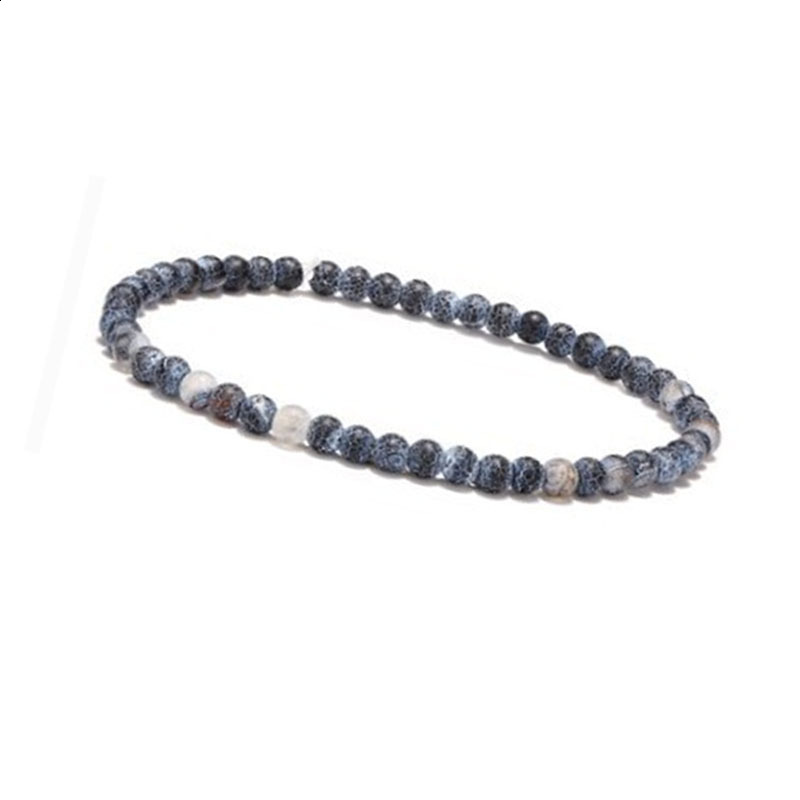 accessory 4MM weathered agate tiger eye stone and volcanic beaded bracelet with a unique fresh style 241010