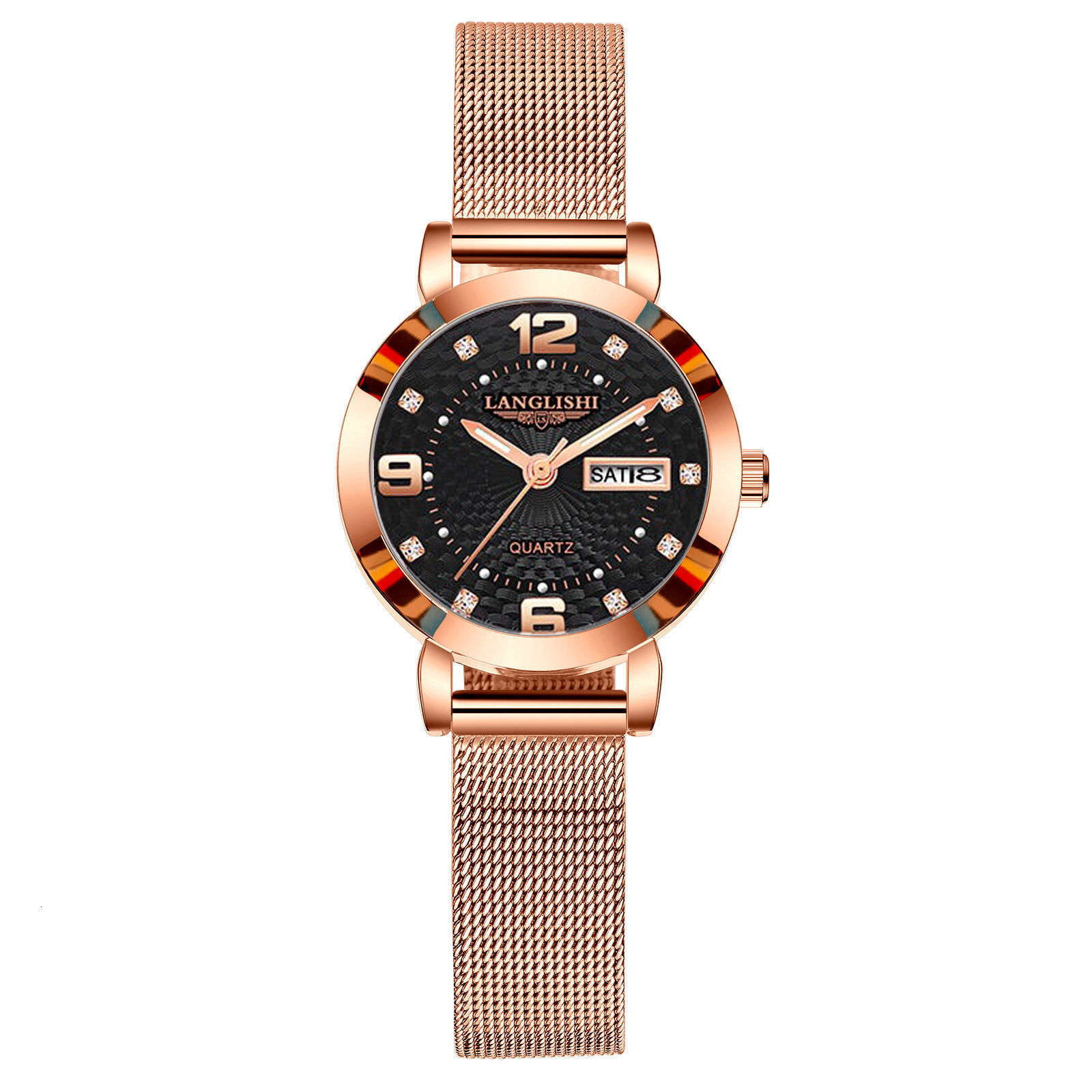 LLS Swiss Style Luxury Womens Slim Quartz Watch Designer Wristwatch Day Date Waterproof Luminous Fashion Elegant Modern Timepiece