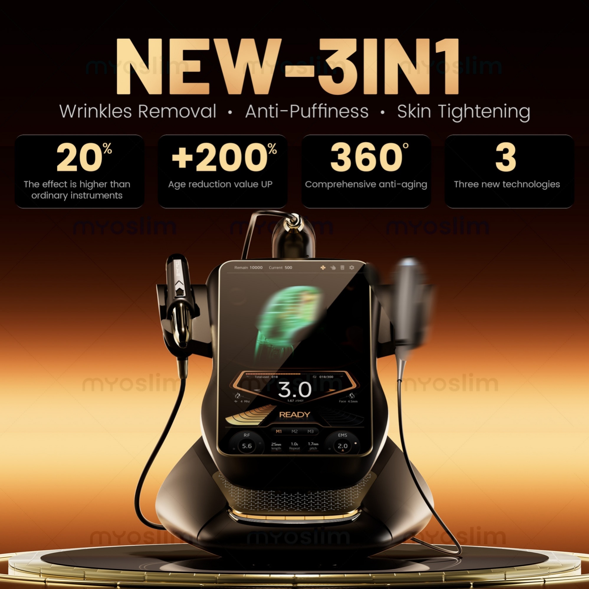 360 Max Machine 3 in 1 RF EMS Ultrasonic Face Lifting Body Shaping Skin Tightening Wrinkle Removal Professional Beauty Device