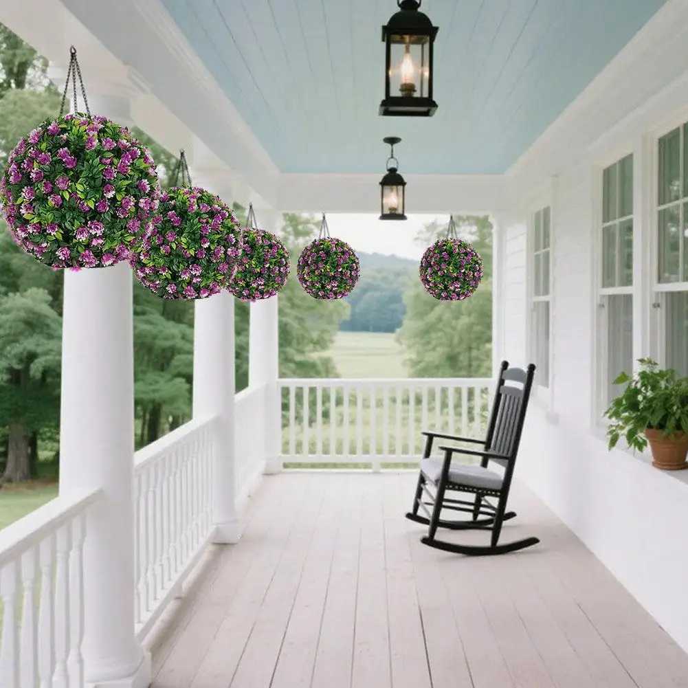 Artificial Flower Balls Eucalyptus Leaves Green Plants Hanging Grass Balls Fake Plants Home Garden Wedding Atmosphere Decoration C260529