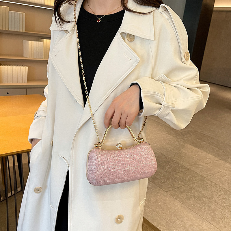 Chain Handbag Niche Womens Fashion Evening Bag Sparkling Diamond Crossbody Banquet Clutch Wedding Party 240813