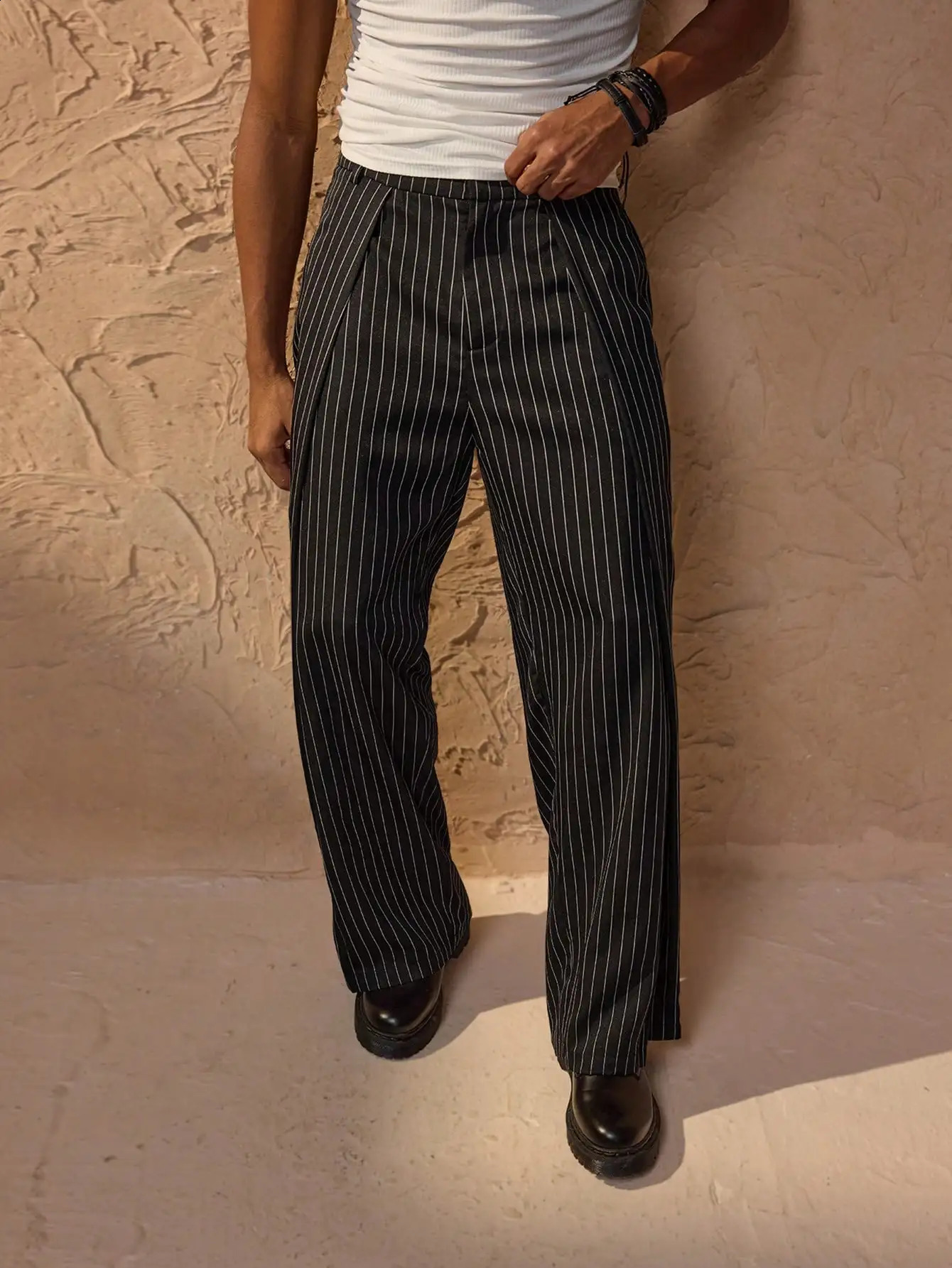plus Size Mens Striped Casual Pants Trendy Comfortable Daily Wear Long Trousers y260618 - view 5