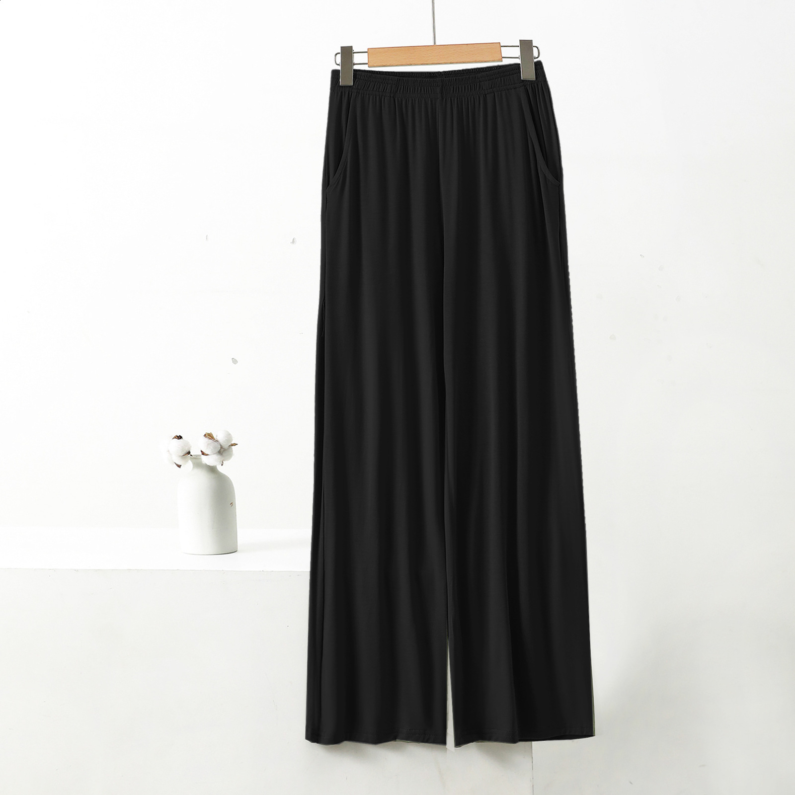 Women's Sleepwear Modal Cotton Home Pants with Pocket for Women's Spring and Summer 8xl Loose Casual Wear Thin Wide Leg Pajamas Pants 231026