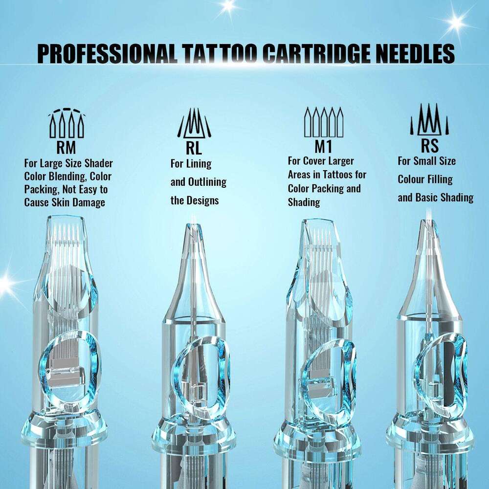 50pcs Liqi Mixed Disposable Tattoo Needles Sterile Cartridge Needles for Tattoo Machine Permanent Makeup Microblading Professional Body Art Supplies B