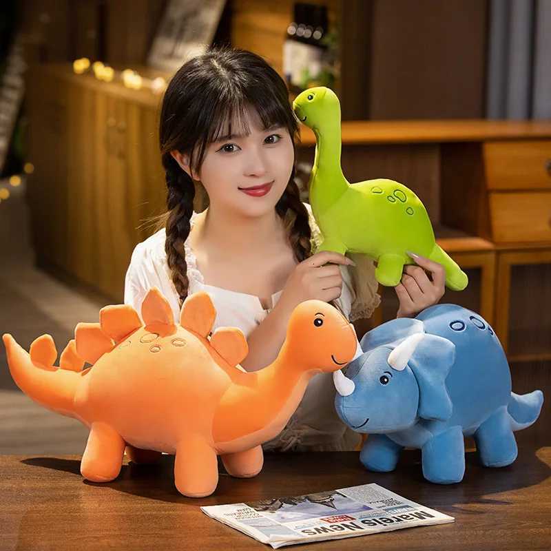 Colorful Dinosaur Plush Toy Cute Stuffed Animals Triceratops Plushies Kawaii Soft Kids Toys for Boys Girls Home Decor M260529