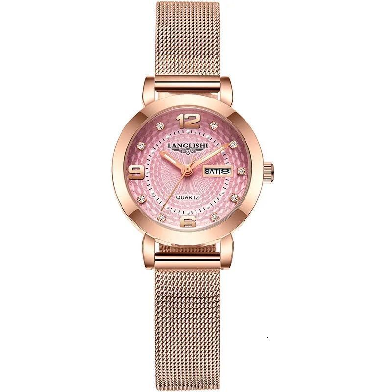 LLS Swiss Style Luxury Womens Slim Quartz Watch Designer Wristwatch Day Date Waterproof Luminous Fashion Elegant Modern Timepiece