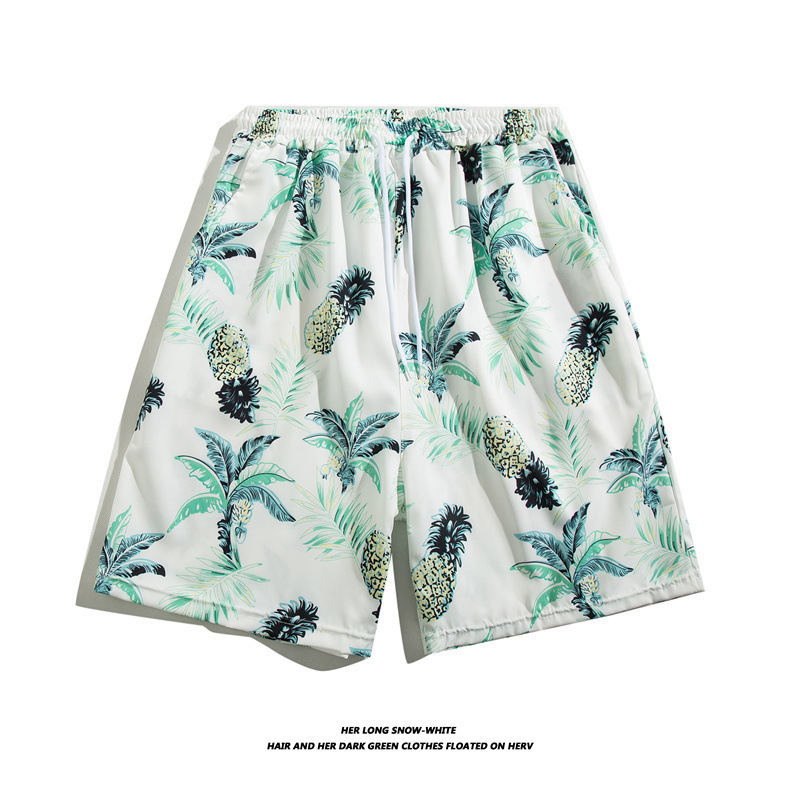 Men's Luxury Designer Outdoor Casual Beach Pants Summer Ice Silk Thin Trendy Floral Shorts Loose Fashion Casual Home Quick Drying Loose Oversized