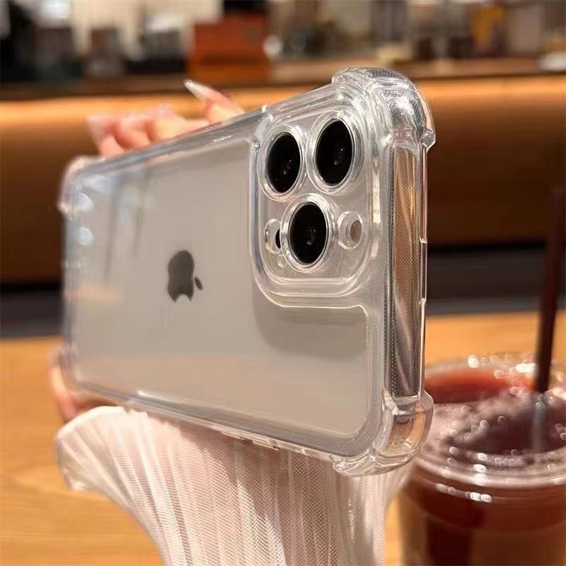 High-quality 1.8mm thick four-corner anti-drop iPhone 17 phone case suitable for Apple 16 Pro Max 14 protective cover