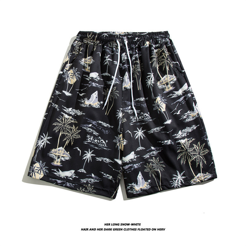 Men's Luxury Designer Outdoor Casual Beach Pants Summer Ice Silk Thin Trendy Floral Shorts Loose Fashion Casual Home Quick Drying Loose Oversized