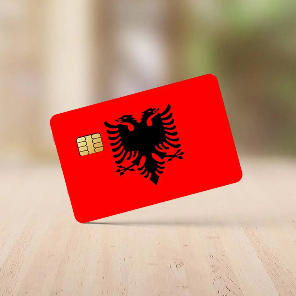 Flag Albania Credit Card Stickers 4PCS Antiscratch Waterproof Skin for Bank Debit Decorative Protection 260529BJ - view 7