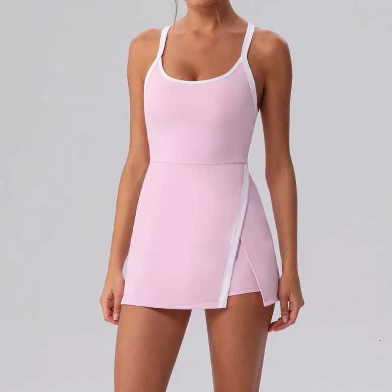 Womens Wear Sports Dress Slimming Anti-exposure Tennis Dresses With Beauty Back One-piece Summer Fitness Outfit M260529