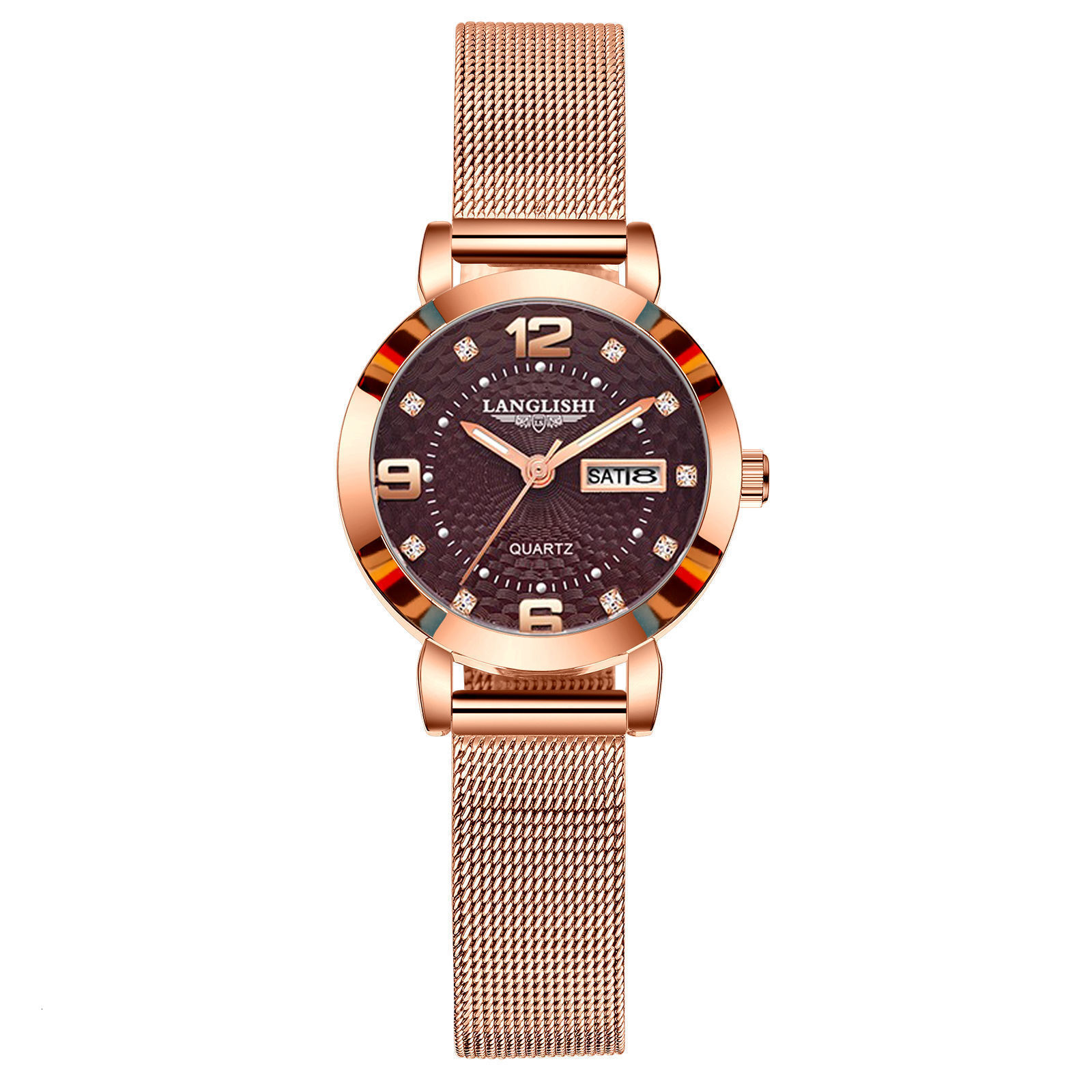 LLS Swiss Style Luxury Womens Slim Quartz Watch Designer Wristwatch Day Date Waterproof Luminous Fashion Elegant Modern Timepiece