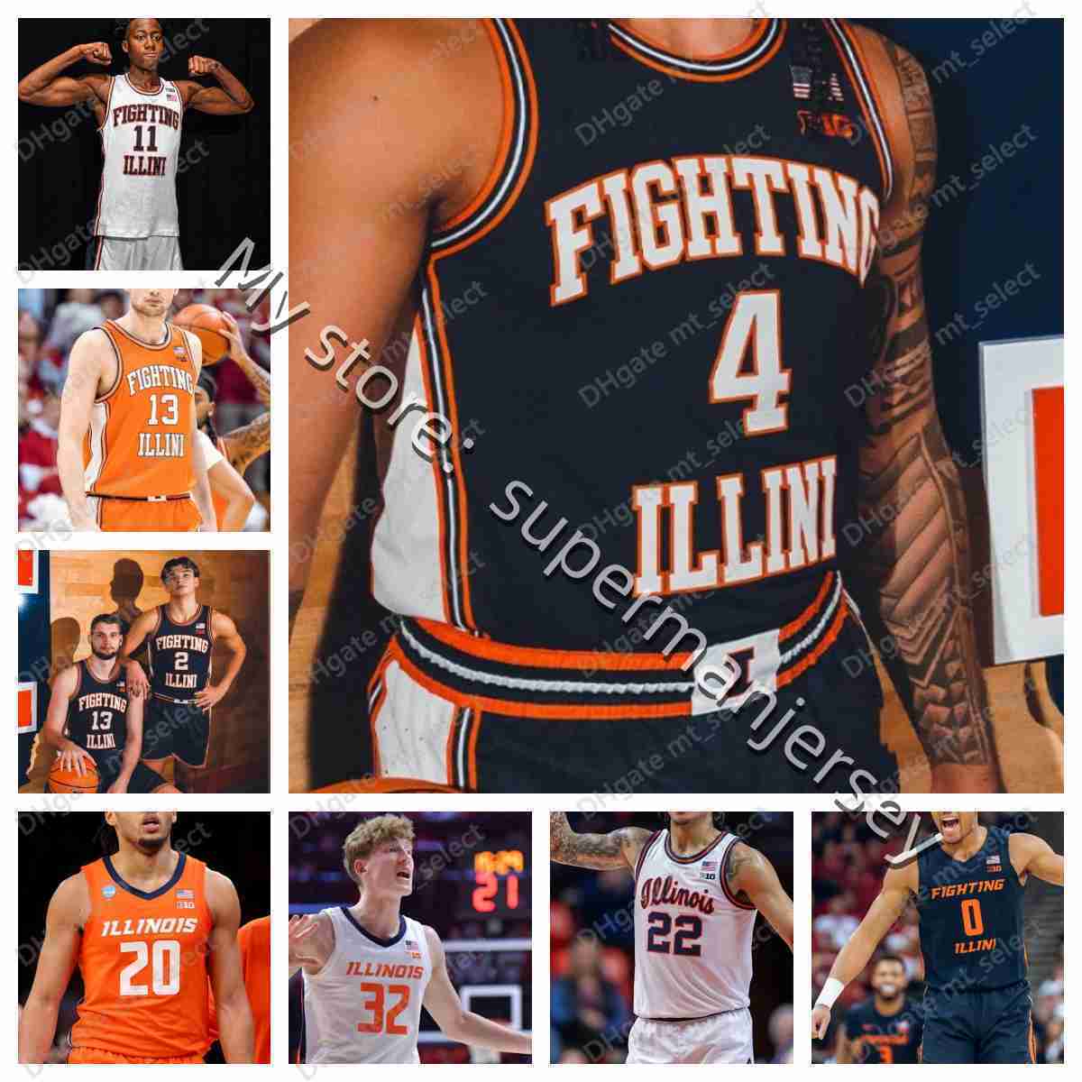 2026 Illinois Fighting Illini College basketball jersey Mirkovic 0 Brandon Lee 1 Petrovic Ivisic Jakstys Wagler Ivisic Fagbemi Boswell Andrej Stojakov