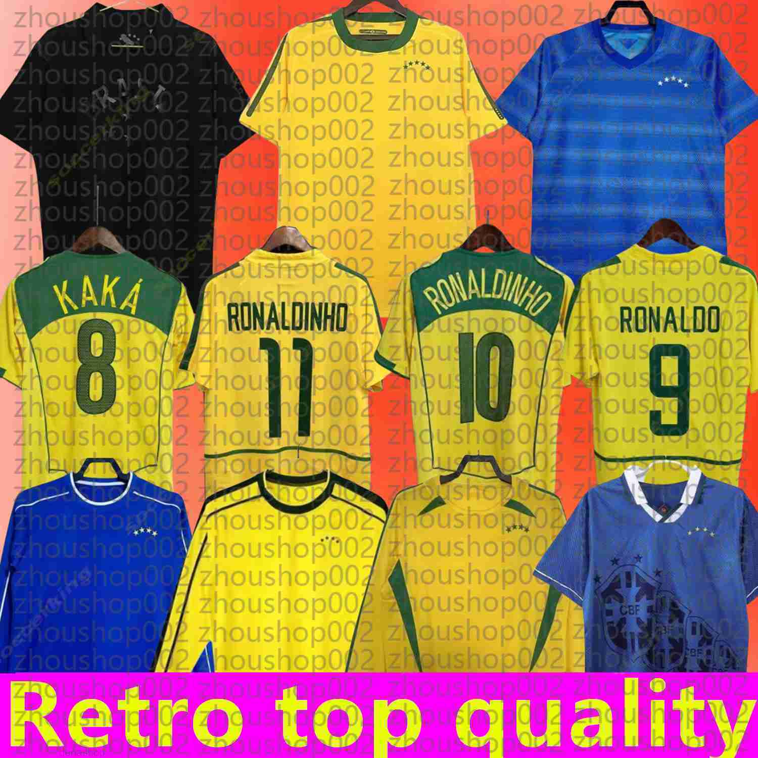 Brasil Soccer Jerseys 06 18 19 21 World Cup BraziLS Retro Child Shirt VINI JR RODRYGO PELE RIVALDO 98 00 02 04 Vintage NEYMAR Ronaldinho camisa de fut