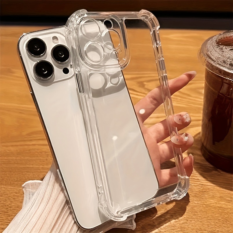 Suitable for iPhone 17 transparent phone case 15PROMAX four-corner anti-drop space shell protective cover Apple 17e airbag