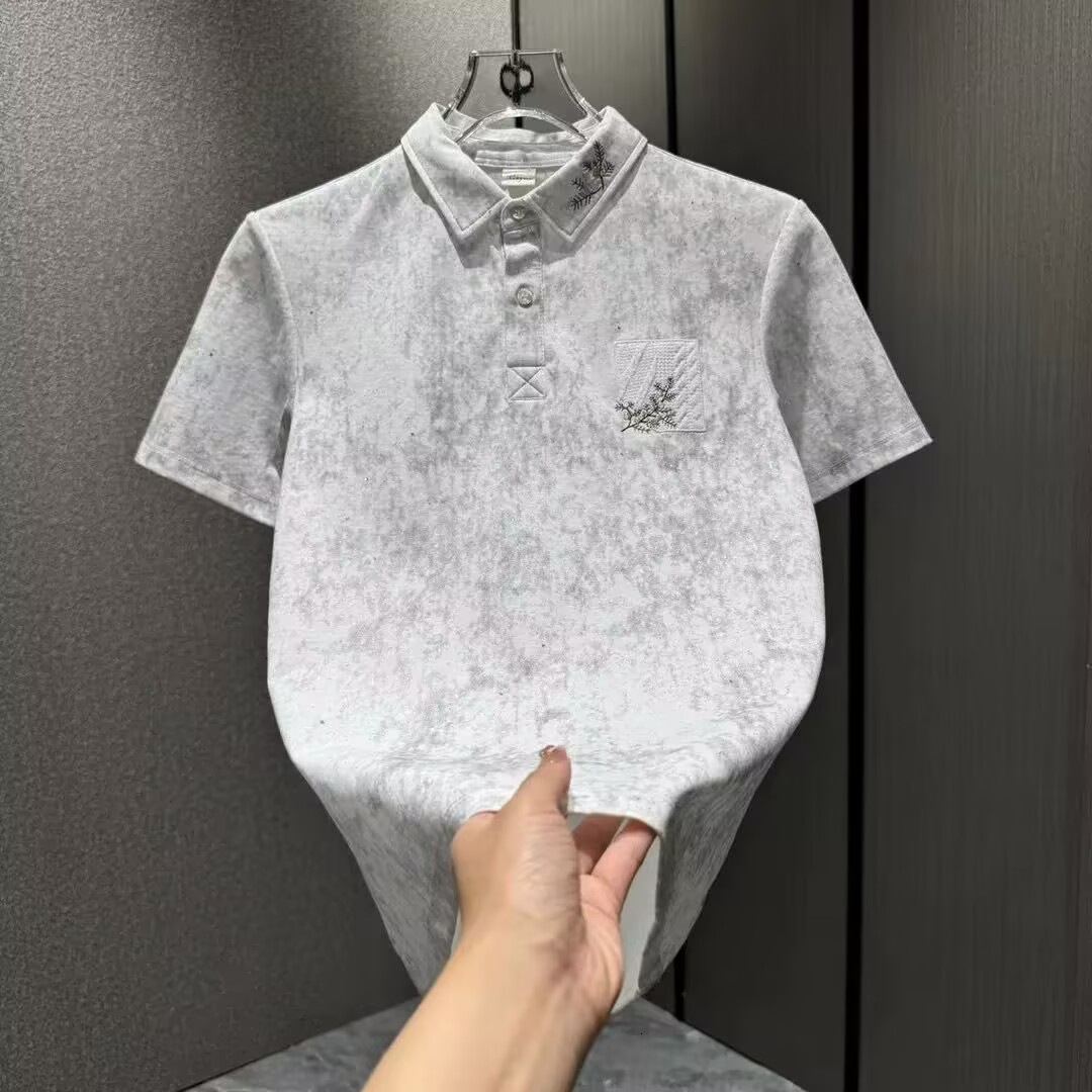 Designer Luxury Brand Essential Loose Plus Size Men's Short Sleeved T-shirt Trendy Street Summer Fashion Embroidered Lapel Men's Polo Shirt 