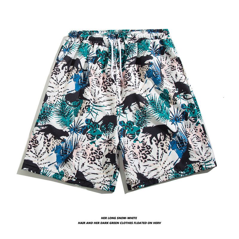 Men's Luxury Designer Outdoor Casual Beach Pants Summer Ice Silk Thin Trendy Floral Shorts Loose Fashion Casual Home Quick Drying Loose Oversized