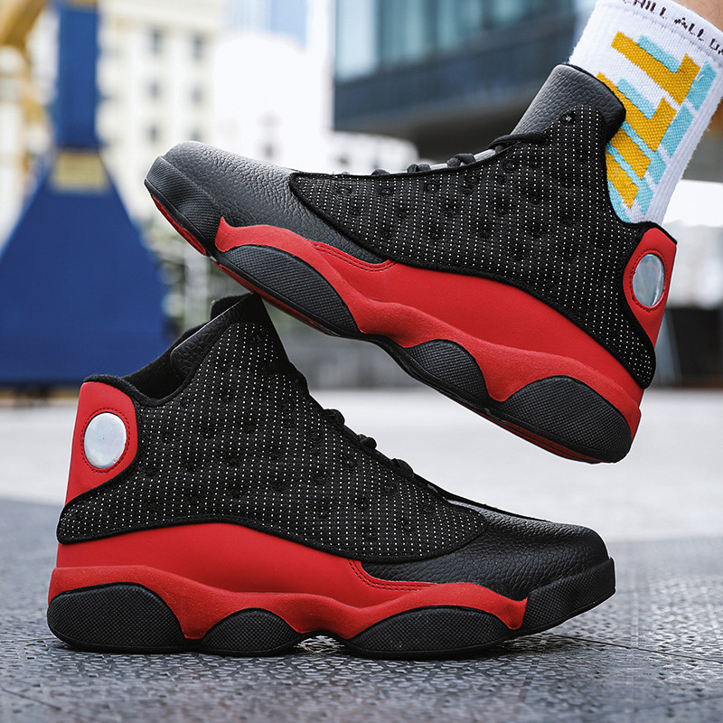 Free shipping luxury Mens High-Top Basketball Shoes Black White Non-Slip Athletic Sneakers Breathable Cushioning Sport Shoes Training & Daily Wear hot