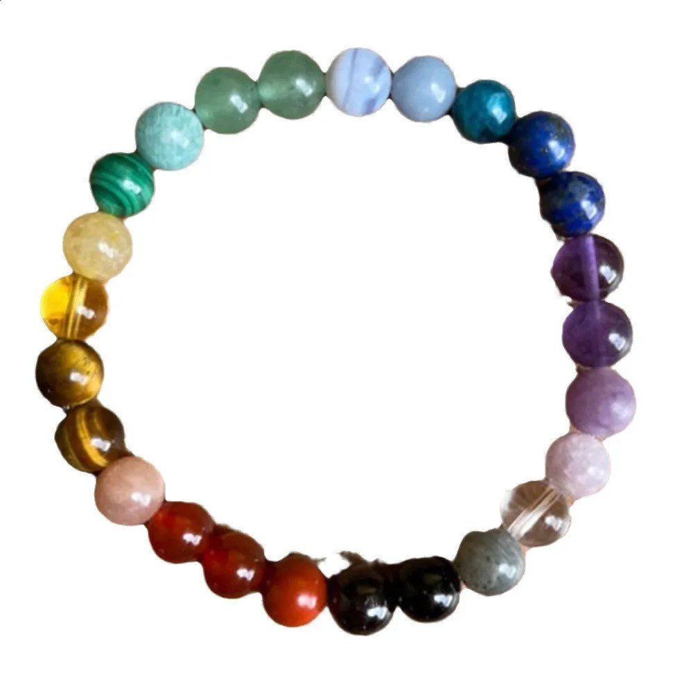 Bohemian Rainbow Stone Bracelet On Hand es Colorful Nature Stone Energy Beaded Bracelets Jewelry Gifts 260528