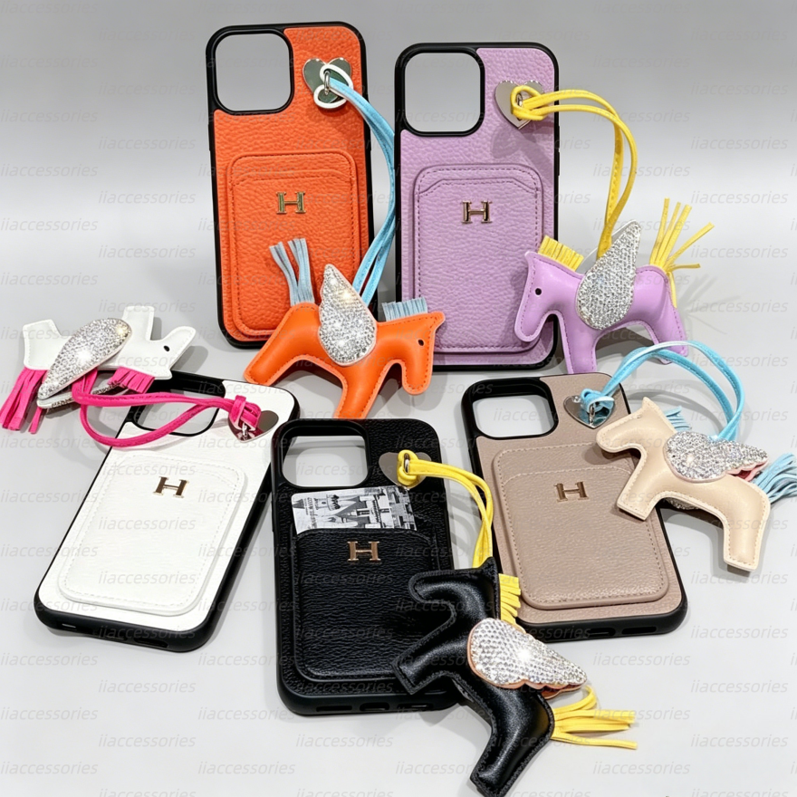 Luxury phone caseNew Card Slot + Rocking Horse iPhone 17 Lychee Texture Genuine Leather Feel Compatible with Samsung S25 Protective Case - view 8