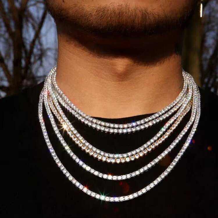 2025New Chains Necklaces 925 Pure Silver Hip Hop Jewelry Necklace Iced Out Moissanite Diamond Tennis Necklace Bracelet