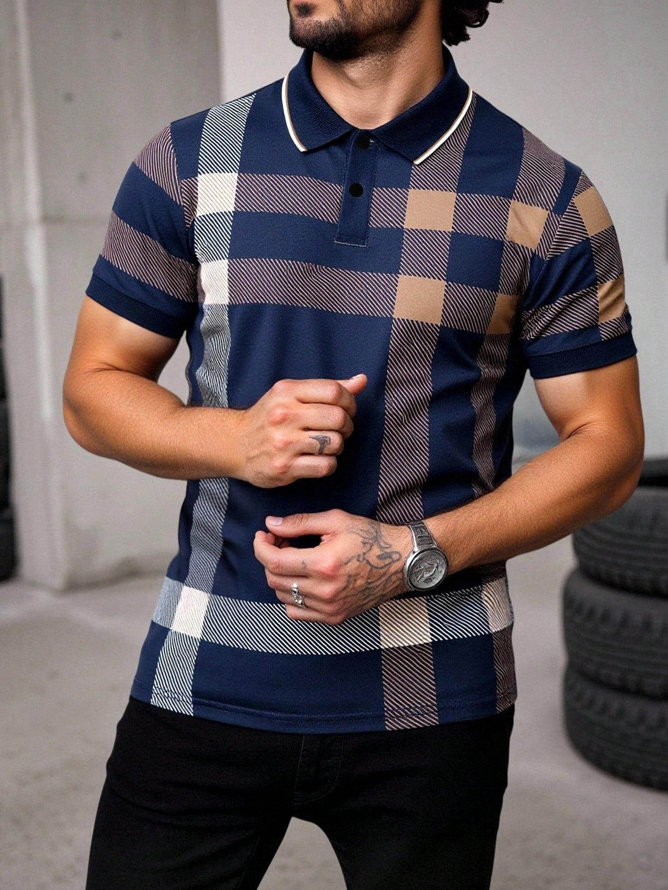 Men's Polos The Short-sleeved POLO Shirt For Summer Features A Casual And Fashionable 3D Striped Pattern Print