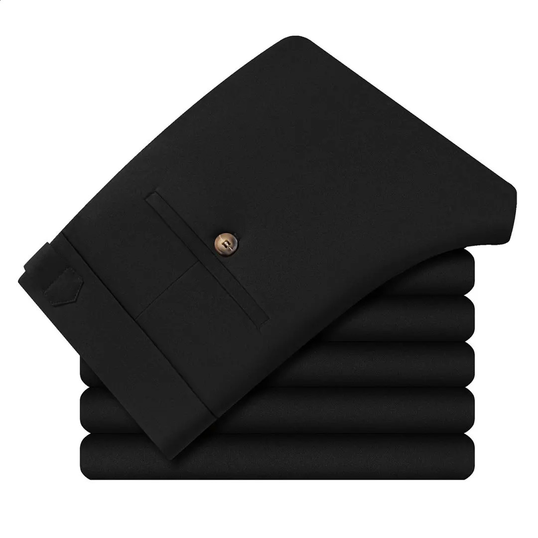 High Quality Mens Dress Pants Stretch Smart Casual Wrinkle Free Suit Men Regular Fit Work Spring Autumn y260618 - view 4