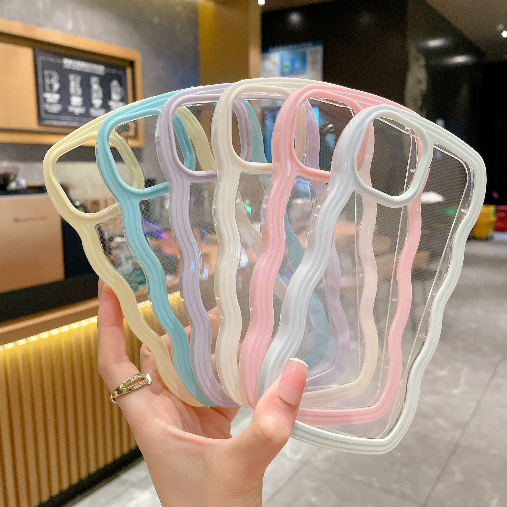Compatible with iPhone 17 Pro Max Apple 16 Phone Case New Candy Color Frame 15/13 Two-in-One Wave