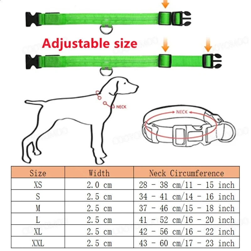 3 Modes Dogs Luminous Charge Collars Led Usb Cat Dog Collar Detachable Night Glow Loss Prevention Pet Accessories 260529