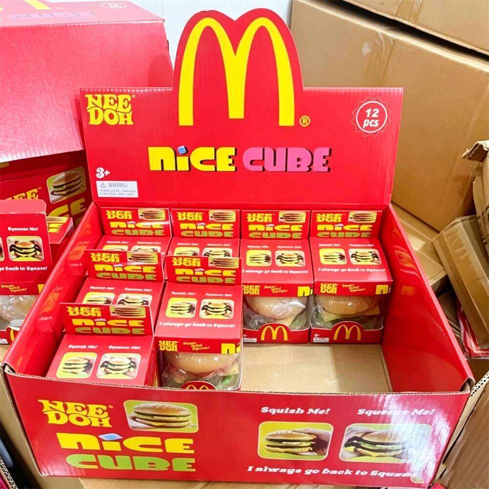McDonald's Style Burger Squishy - NeeDoh Super Soft Squeeze Fidget Toy Anxiety Relief, Creative Sensory Stress Ball Gift W260529 - view 6