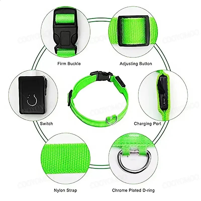 3 Modes Dogs Luminous Charge Collars Led Usb Cat Dog Collar Detachable Night Glow Loss Prevention Pet Accessories 260529