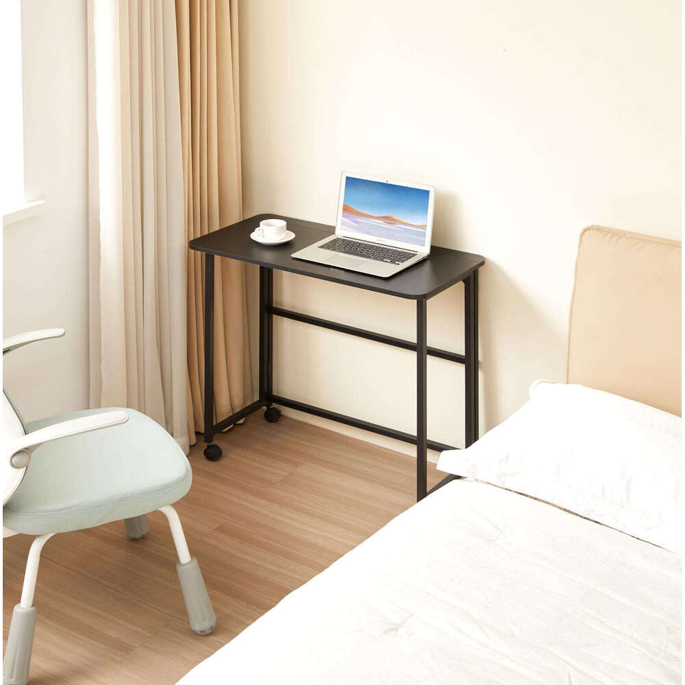 Folding Desk Small Foldable Desk for Small Space, 31.5 Inches Writing Computer Desk in Study, Home Office Foldable Office Desk for Bedroom 80*40,black