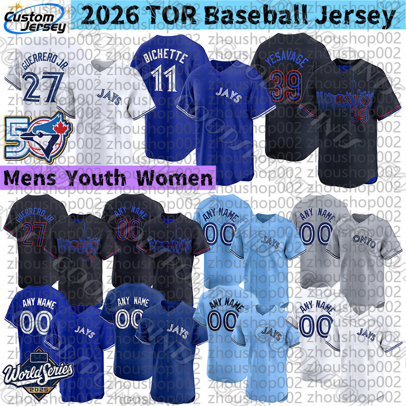 TorontoS Blue Jays Jersey Vladimir Guerrero Jr Alejandro Kirk bluejays Springer Ernie Clement Yesavage Bieber Okamoto Roy Halladay Dave Stieb Jay Base