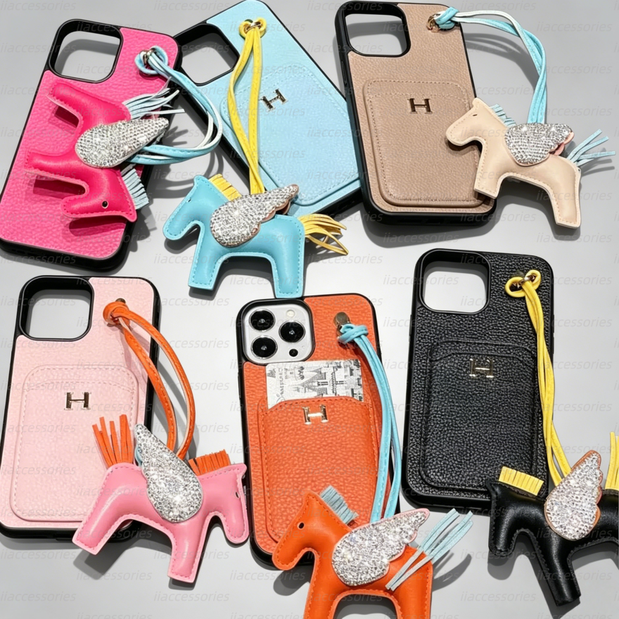 Luxury phone caseNew Card Slot + Rocking Horse iPhone 17 Lychee Texture Genuine Leather Feel Compatible with Samsung S25 Protective Case - view 7