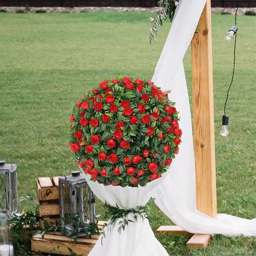 Artificial Flower Balls Eucalyptus Leaves Green Plants Hanging Grass Balls Fake Plants Home Garden Wedding Atmosphere Decoration C260529
