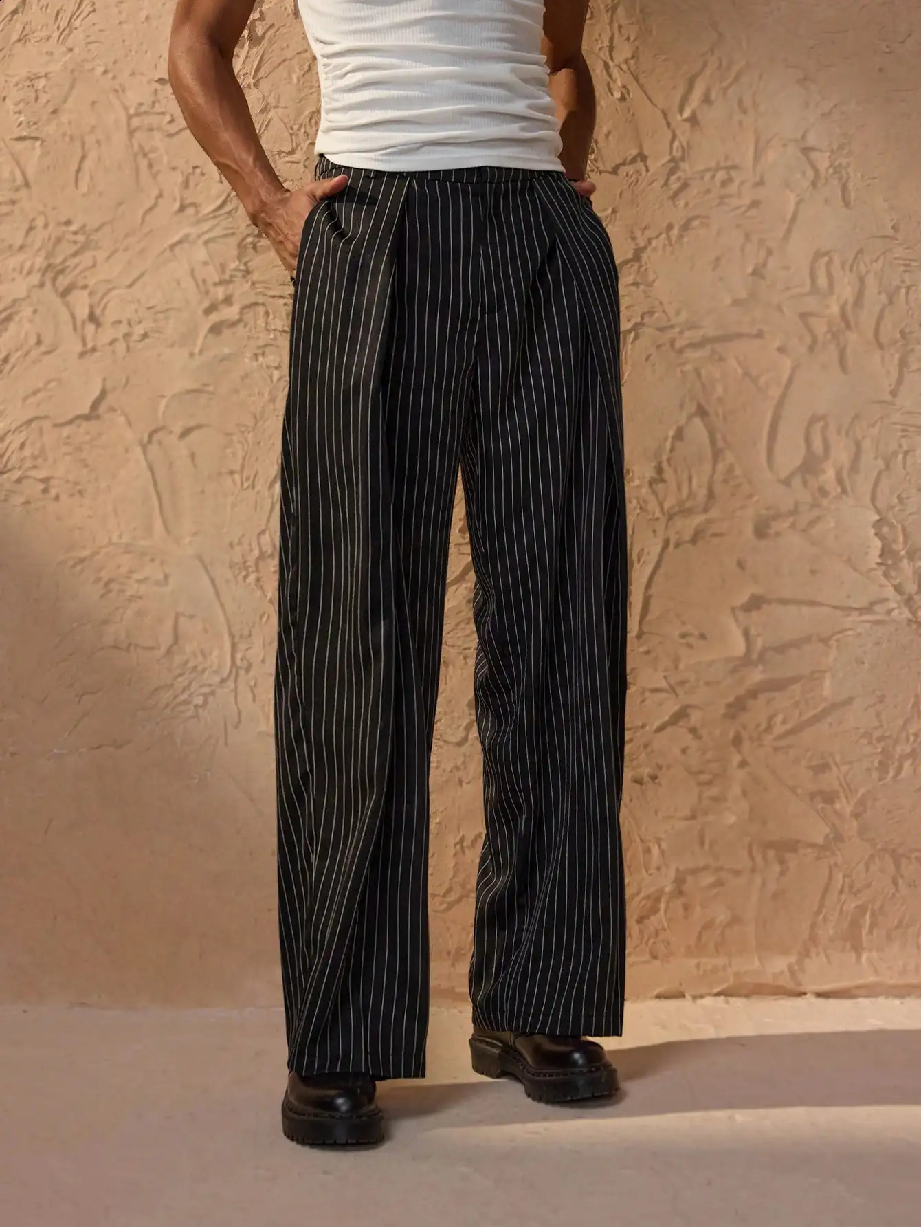 plus Size Mens Striped Casual Pants Trendy Comfortable Daily Wear Long Trousers y260618 - view 4