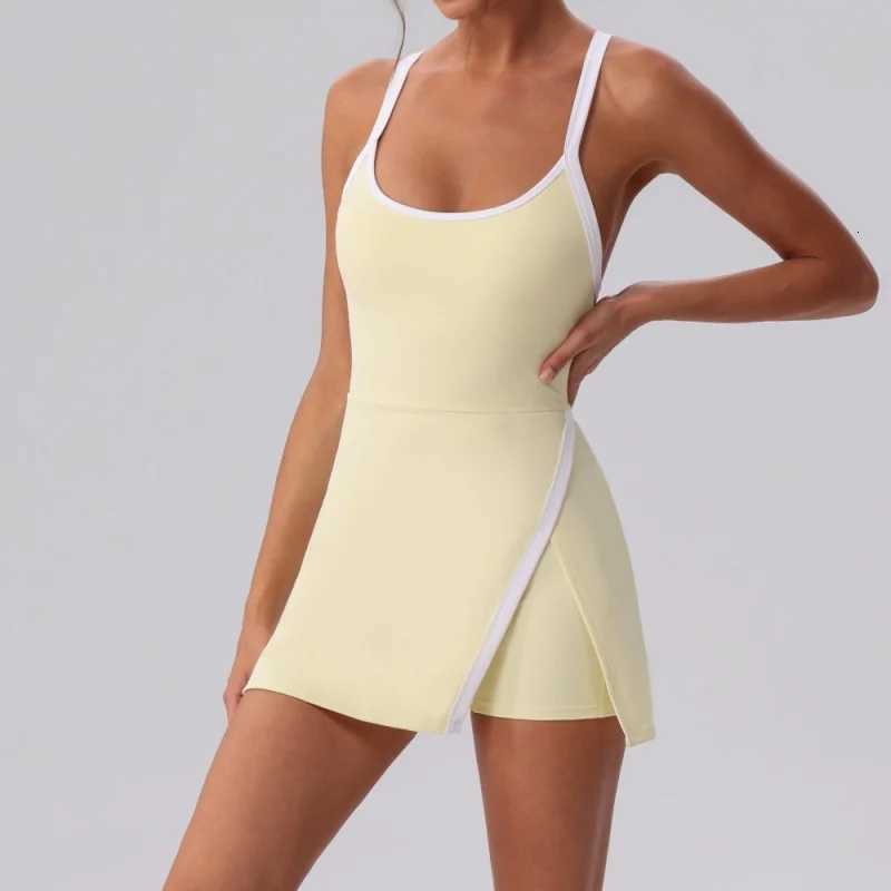 Womens Wear Sports Dress Slimming Anti-exposure Tennis Dresses With Beauty Back One-piece Summer Fitness Outfit M260529