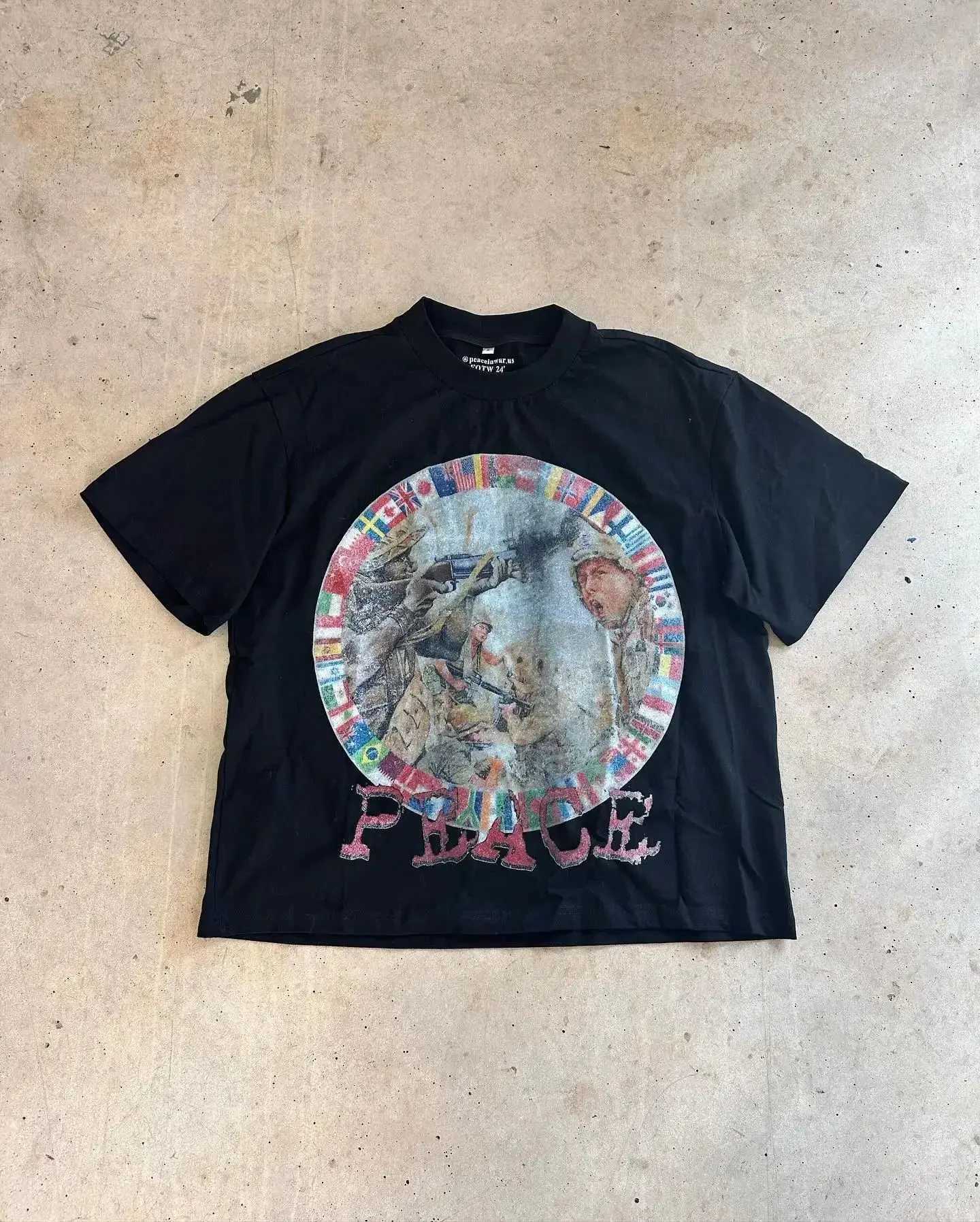 American Y2k Oversized Streetwear Gothic Retro Harajuku T-Shirt Peaceinwar Graphic Couple Pro Choice Trendy Gatherings Unisex C260529
