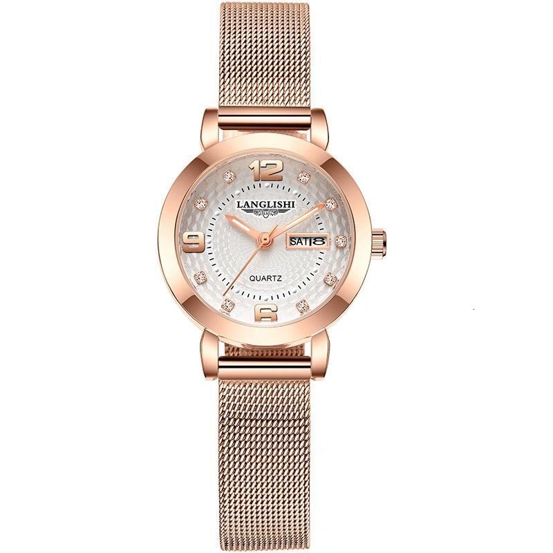 LLS Swiss Style Luxury Womens Slim Quartz Watch Designer Wristwatch Day Date Waterproof Luminous Fashion Elegant Modern Timepiece